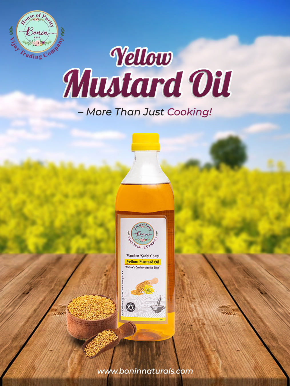 Wood Cold Pressed Yellow Mustard Oil