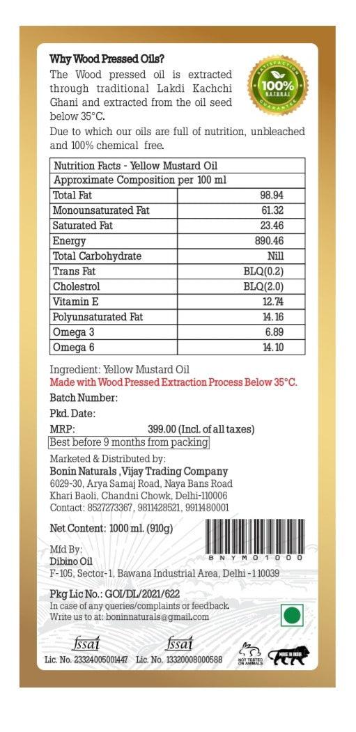 WOOD COLD PRESSED YELLOW MUSTARD OIL - Boninwood 