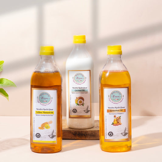 Yellow Mustard Oil 1 ltr, Groundnut Oil 1 ltr , Coconut Oil 1 ltr